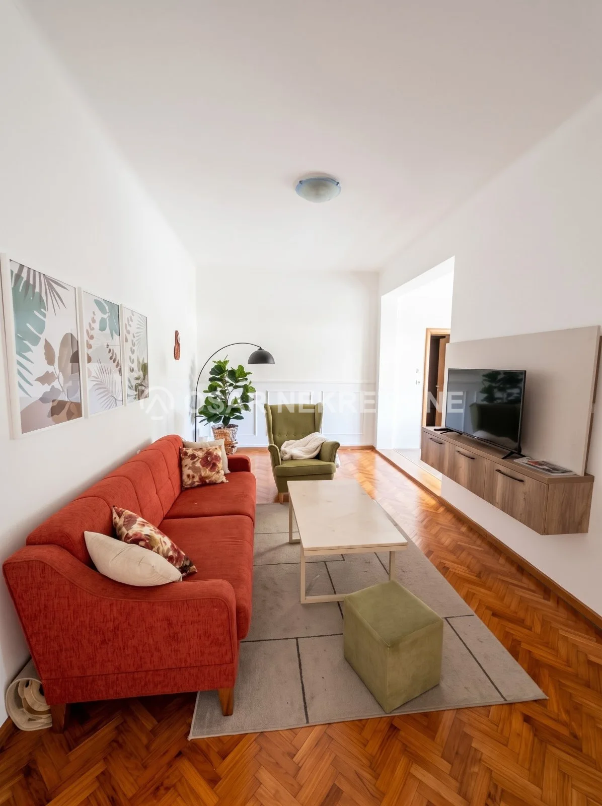 Podgorica Centar'da Kiralık 59 m² Mobilyalı 1+1 Daire