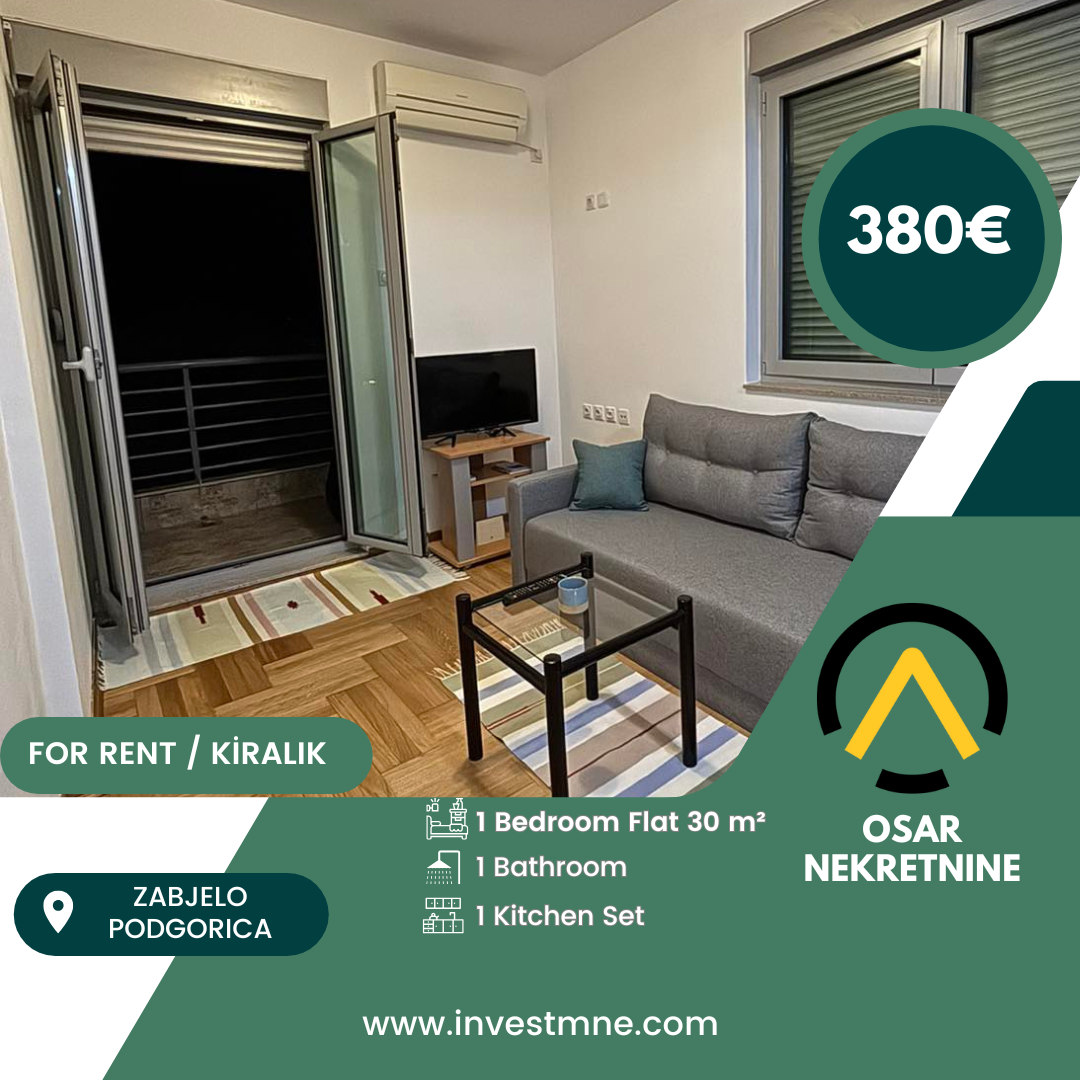 Podgorica _ Zabjelo _ Daire _ 0 ODA _ 30 m² _ 2. KAT
