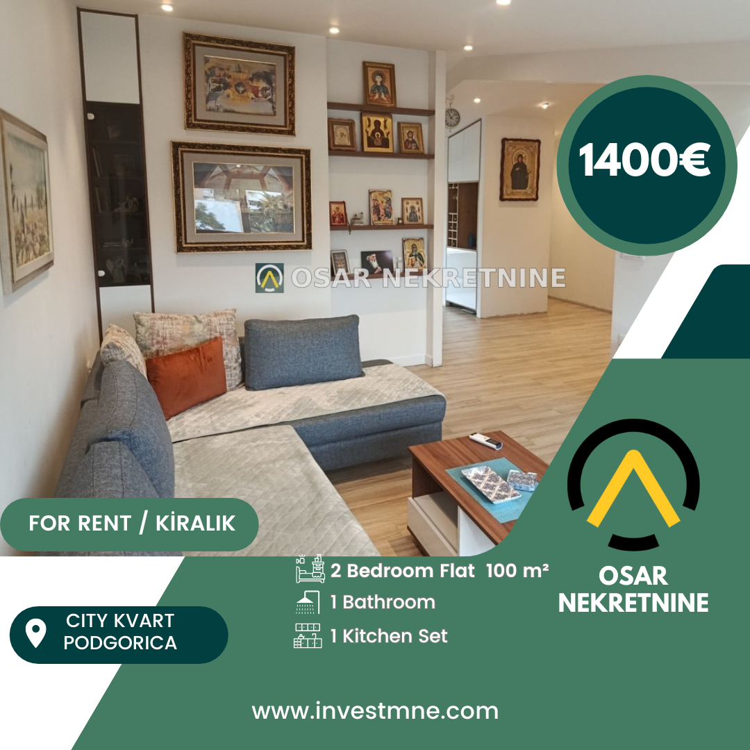 2-Zimmer-Wohnung zur Miete in Preko Morača, 100 m²