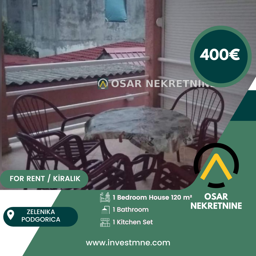 Podgorica _ ZELENIKA _ Daire _ 3 ODA _ 120 m² _ 1. KAT _ Mobilyalı