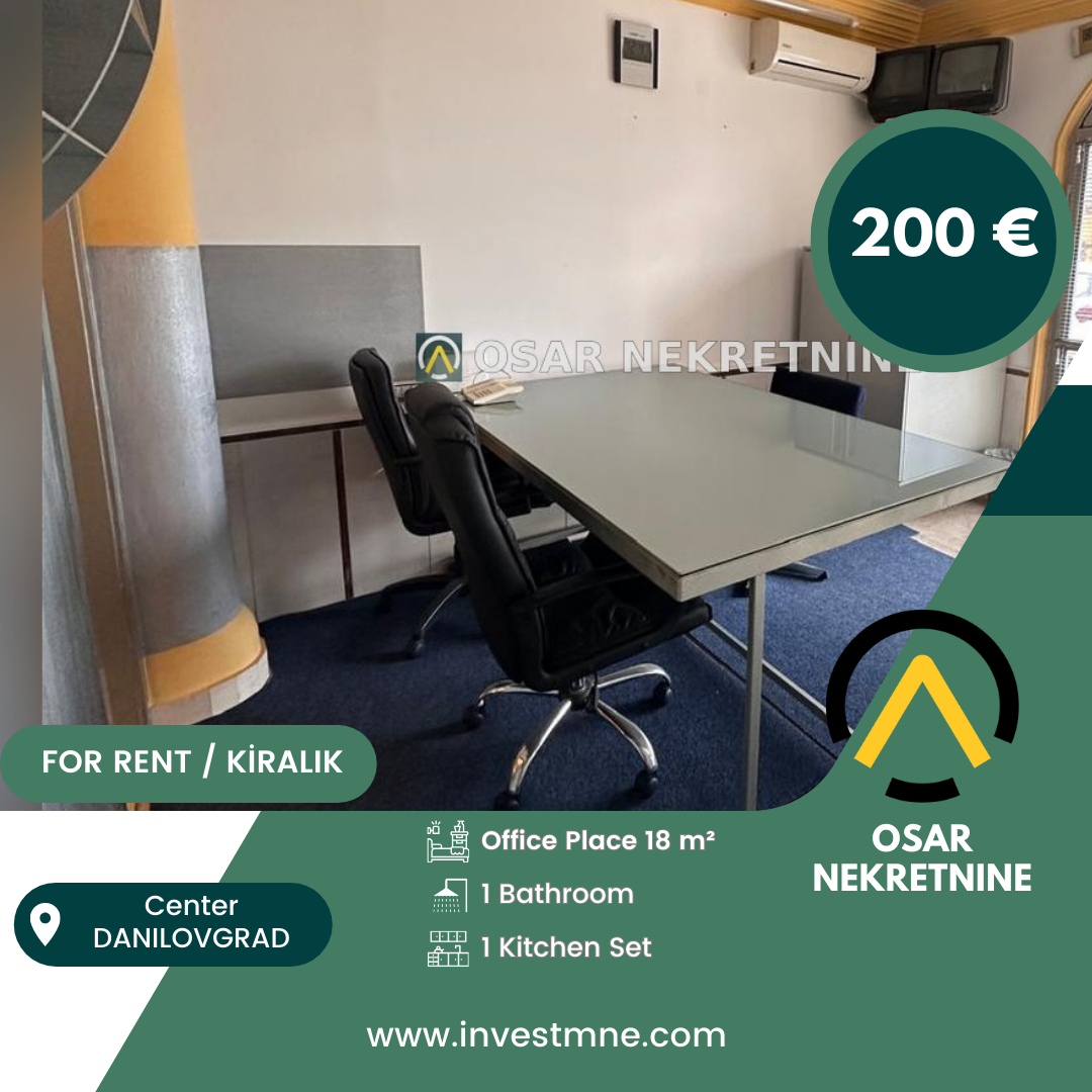 Danilovgrad _ Center _ Daire _ 1 ODA _ 18 m² _ Giriş. KAT _ Mobilyalı