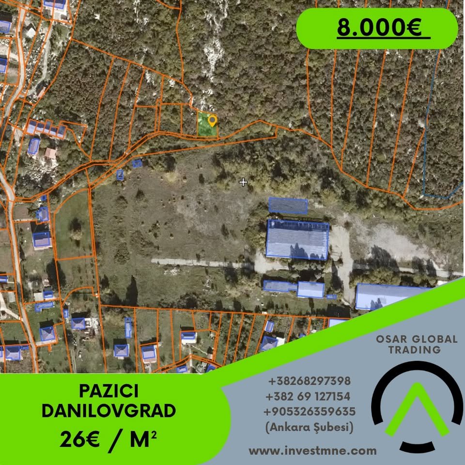 Danilovgrad _ pazici _ Arsa _ 300 m²