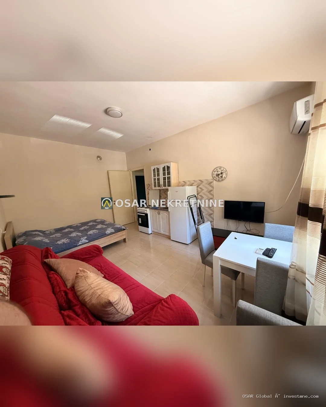 Podgorica Merkezde 27 m² Kiralık Eşyalı Stüdyo Daire